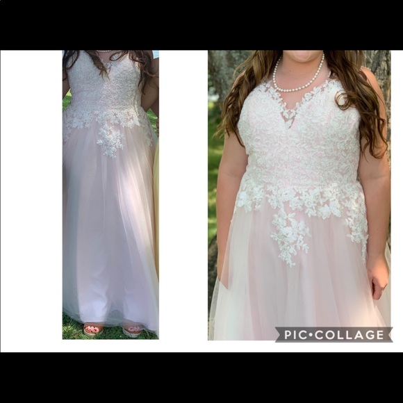 Light/Pastel Pink Prom Dress-**Fits more like 16/18 - Picture 2 of 2